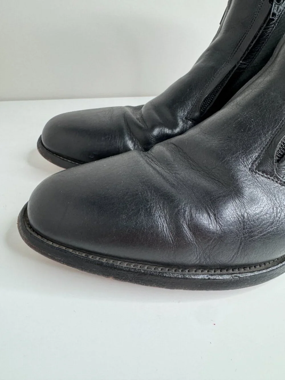 Allen Edmonds Kingston Vintage Boots Mens 11 High Top Black Leather Double Zippe